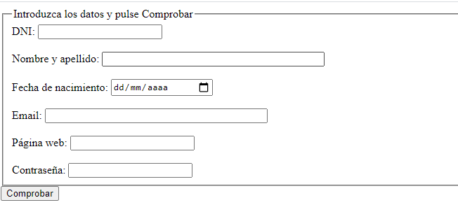 Validación de datos con HTML5 y Javascript